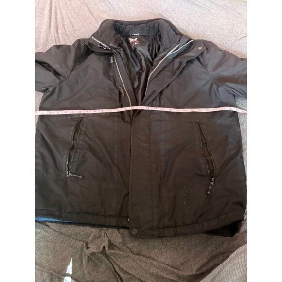 ZeroXposur XL Mens Black Winter Coat Insulated Hooded Full Zip Padded Jacket - Picture 6 of 7